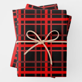 Rood en zwart inpakpapier vel