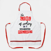 Rood en zwart jaar rondom het koken Liefde Holiday Schort (Voorkant)