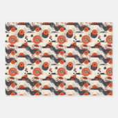 Rood en zwart Japandi Oriental Inpakpapier Vel (Voorkant 2)