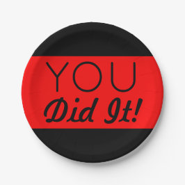 Rood en zwart je deed het Afstuderen Papieren Bordje