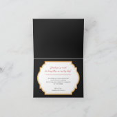 Rood en zwart kalligrafie gotische bruiloft bedankkaart (Binnen)