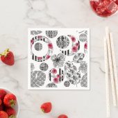 Rood en zwart, kantelen, patchwork, bijtend, moder servet (Insitu)