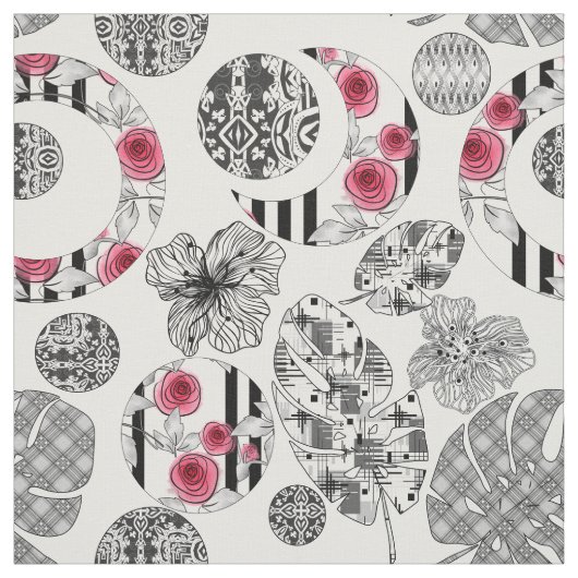 Rood en zwart, kantelen, patchwork, bijtend, moder stof (Swatch)