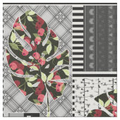 Rood en zwart, kantelen, patchwork, bijtend, moder stof (Close Up)