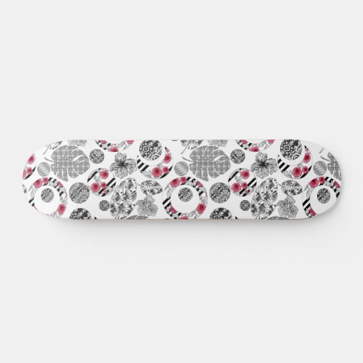Rood en zwart, kantelen, patchwork persoonlijk skateboard (Horizontaal)