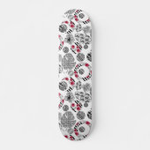Rood en zwart, kantelen, patchwork persoonlijk skateboard (Voorkant)