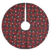 Rood en zwart kariert met sterren kerstboom rok (Voorkant)