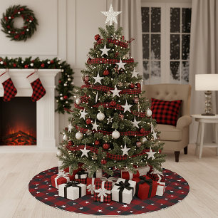 Rood en zwart kariert met sterren  kerstboom rok