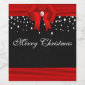 Rood en zwart kerst of persoonlijke voorkeur wijn etiket (Enkel label)