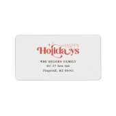 Rood en zwart kerst retouradres etiket (Voorkant)