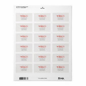 Rood en zwart kerst retouradres etiket (Full Sheet)