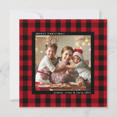 Rood en zwart kerstcadeau feestdagenkaart (Voorkant)