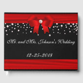 Rood en zwart kersthuwelijk gastenboek (Voorkant)