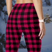 Rood en Zwart Kerstmis Plaid Leggings