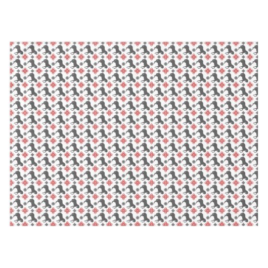 Rood en zwart kerstpaard tafelkleed (Voorkant (Horizontaal))