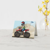 Rood en Zwart Kind ATV Kaart (Gele Bloem)