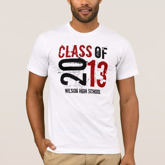 Rood en zwart — Klasse van 2013 T-shirt (Voorkant)