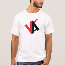 Rood en Zwart Klassiek Minimaal Letter VA Monogram T-shirt