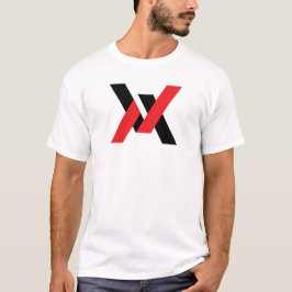 Rood en Zwart Klassieke Minimaal Letter VA T-shirt