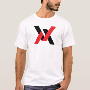 Rood en Zwart Klassieke Minimaal Letter VA T-shirt