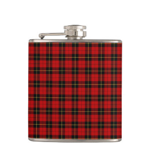 Rood en Zwart Klassieke Plaid Wallace Clan Tartan Heupfles