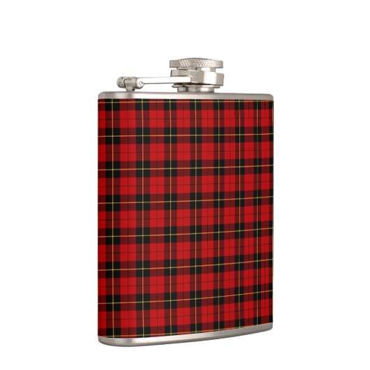 Rood en Zwart Klassieke Plaid Wallace Clan Tartan Heupfles (Rechts)