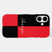 Rood en Zwart Kleurblok Minimalistisch Persoonlijk Case-Mate iPhone Case (Achterkant (horizontaal))