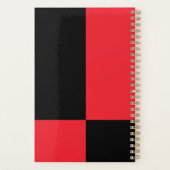 Rood en Zwart Kleurenblok Script Naam Aangepast Planner (Achterkant)