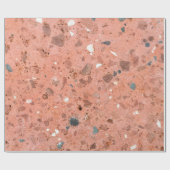 Rood en zwart, kleurrijk, kleine grind cadeaupapier (Vlak)