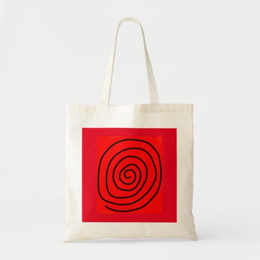 Rood en zwart koppelend wiel canvas tas (Voorkant)