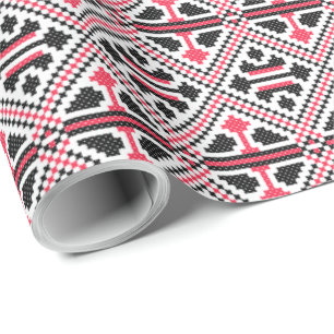 Rood en zwart kruis roestpatroon cadeaupapier