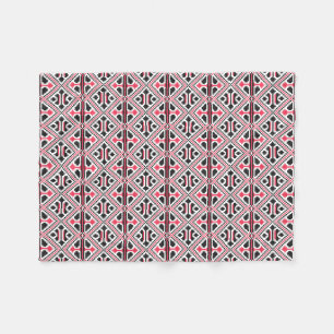 Rood en zwart kruis roestpatroon fleece deken
