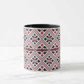 Rood en zwart kruis roestpatroon mok (Midden)