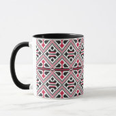 Rood en zwart kruis roestpatroon mok (Links)