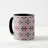Rood en zwart kruis roestpatroon mok (Voorkant links)