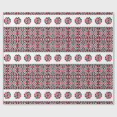 Rood en zwart kruisstiekpatroon cadeaupapier (Vlak)