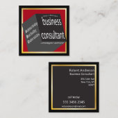 Rood en Zwart Kubus Zakelijk Consultant Geometrisc Vierkante Visitekaartje (Voorkant / Achterkant)