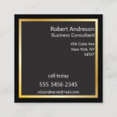 Rood en Zwart Kubus Zakelijk Consultant Geometrisc Vierkante Visitekaartje (Achterkant)