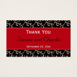 Rood en zwart Label Blosgeld Wedding Favor Visitekaartjes