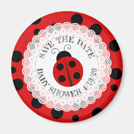 Rood en Zwart Ladybug Baby shower Herinneringsmagn Magneet