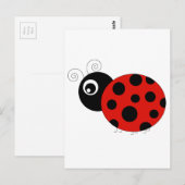 Rood en zwart Ladybug Briefkaart (Voorkant / Achterkant)