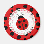 Rood en zwart Ladybug Magnet (Voorkant)