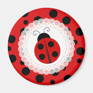 Rood en zwart Ladybug Magnet