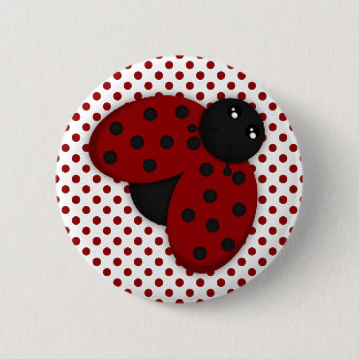Rood en zwart Ladybug Ronde Button 5,7 Cm