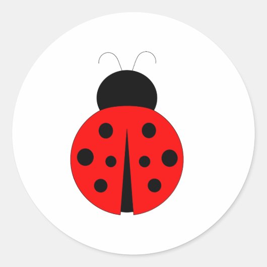 Rood en zwart Ladybug Ronde Sticker (Voorkant)