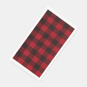 Rood en zwart land buffel geruit servet (Hoek)