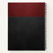 Rood en zwart leder Kijk op maat Notitieboek (Achterkant)