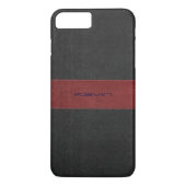 Rood en zwart  leder met glanstitel Case-Mate iPhone case (Achterkant)