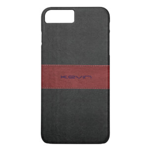 Rood en zwart leder met glanstitel Case-Mate iPhone case