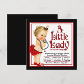 Rood en zwart lieveheersbeestje Baby shower Kaart (Voorkant / Achterkant)